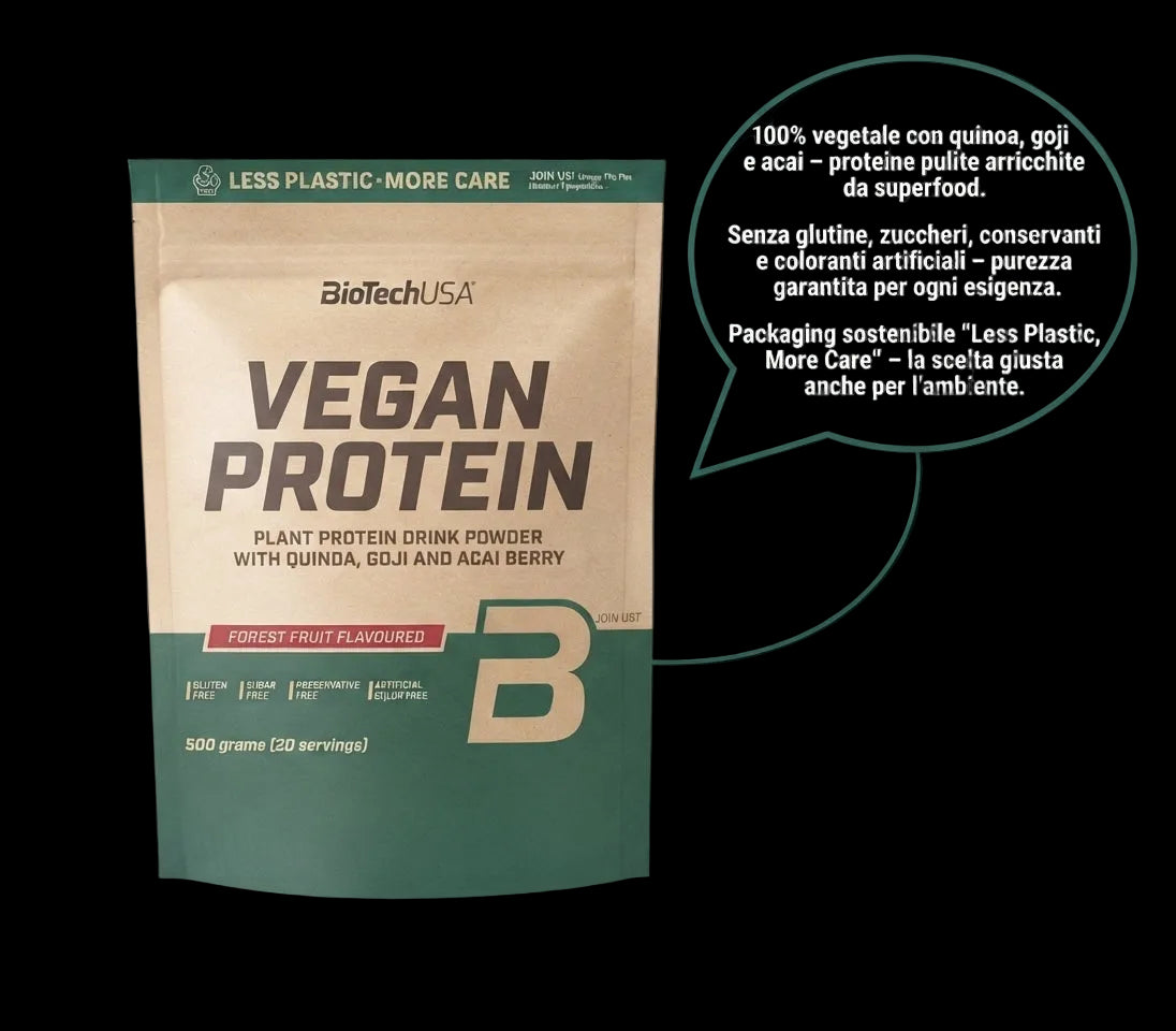 BioTechUSA Vegan Protein Frutti di Bosco 500 g